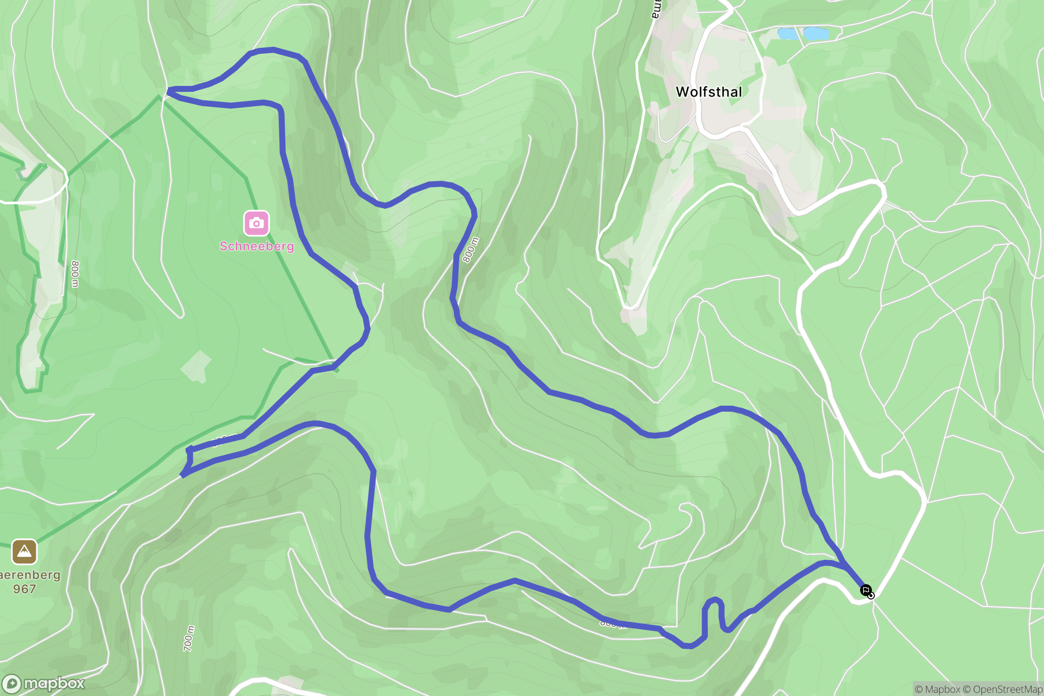Oberhaslach : carte du parcours de randonnée - France