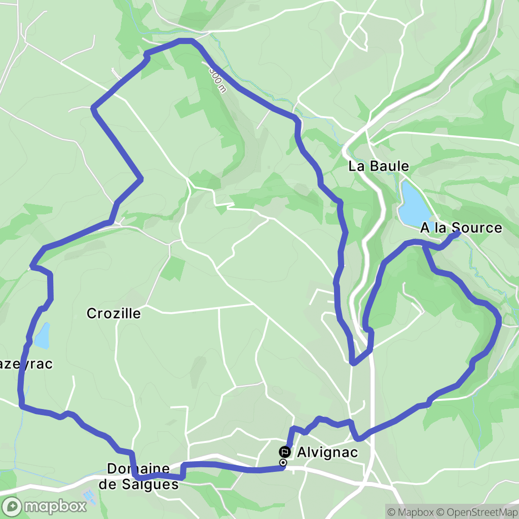 Alvignac : carte du parcours de randonnée - France