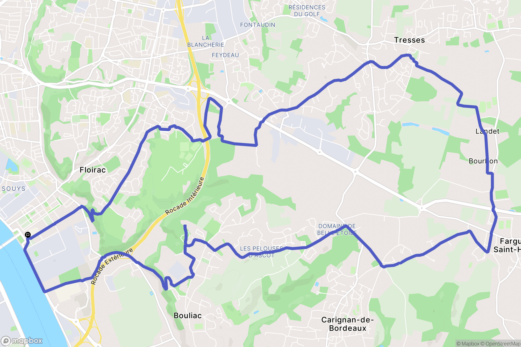 Floirac : carte du parcours de randonnée - France