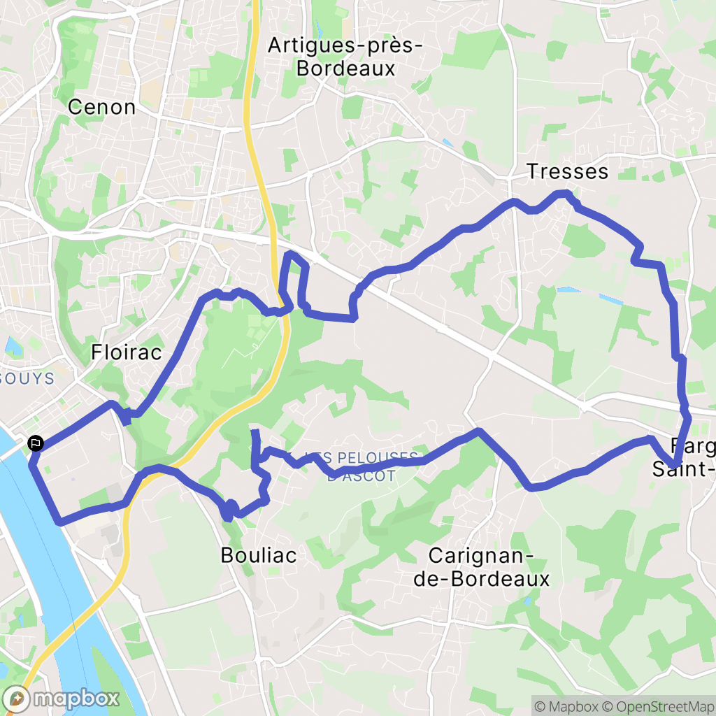 Floirac : carte du parcours de randonnée - France