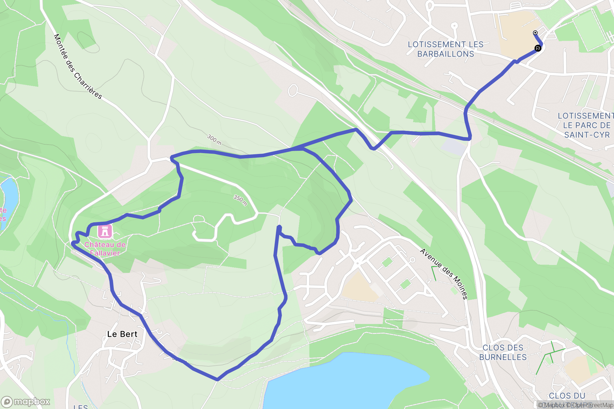 La Verpillière : carte du parcours de randonnée - France