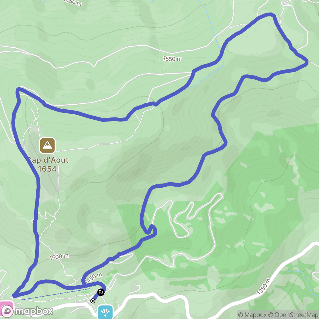 Aucun : carte du parcours de randonnée - France