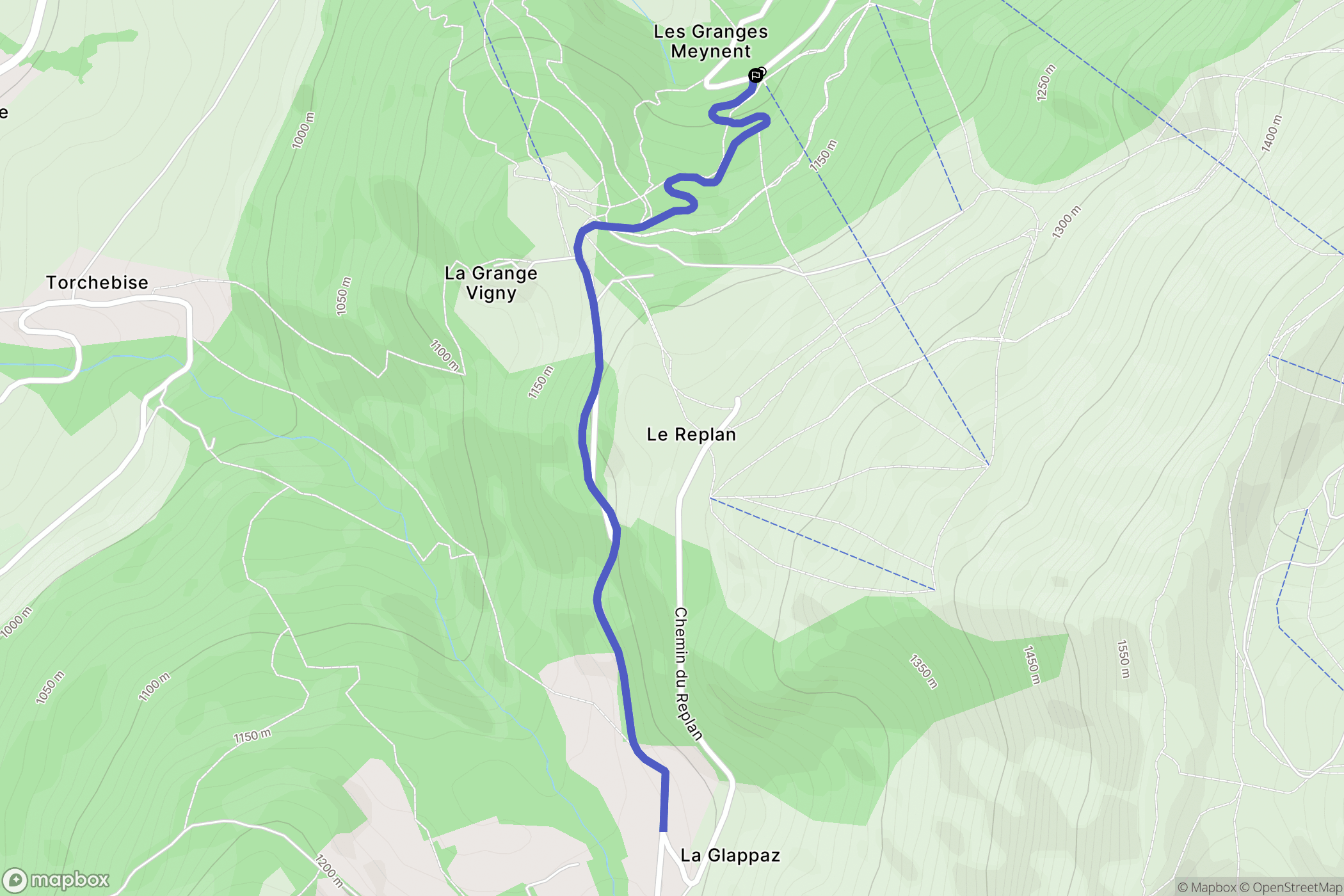 Habère-Poche : carte du parcours de randonnée - France