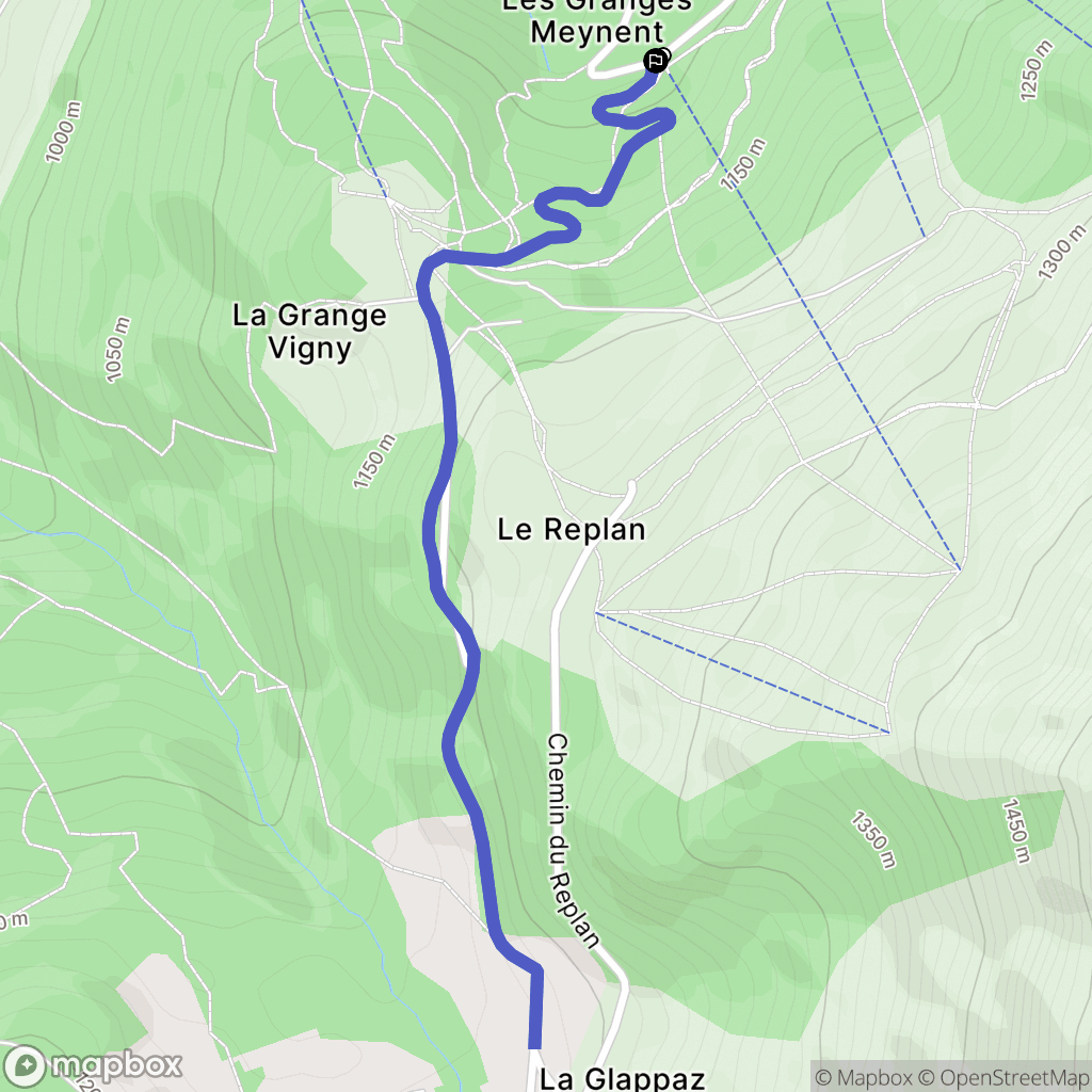 Habère-Poche : carte du parcours de randonnée - France