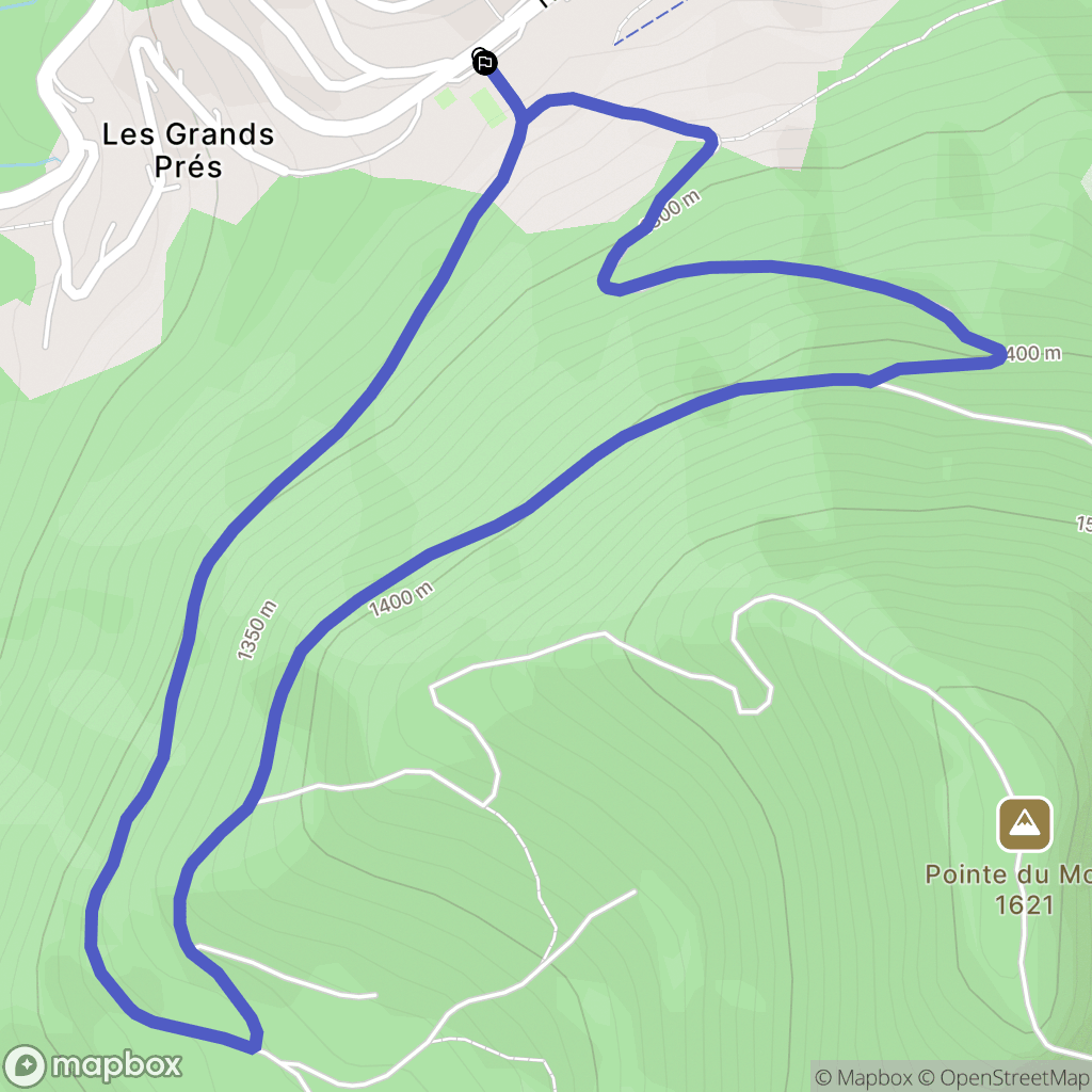 Le Biot : carte du parcours de randonnée - France