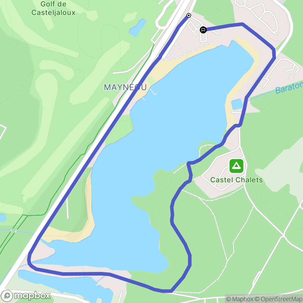 Casteljaloux : carte du parcours de randonnée - France