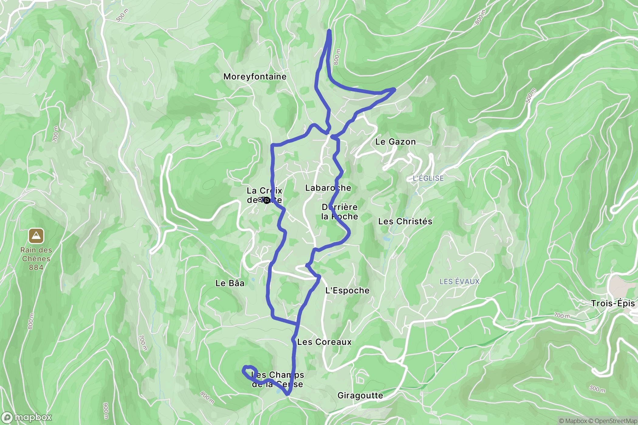 Labaroche : carte du parcours de randonnée - France