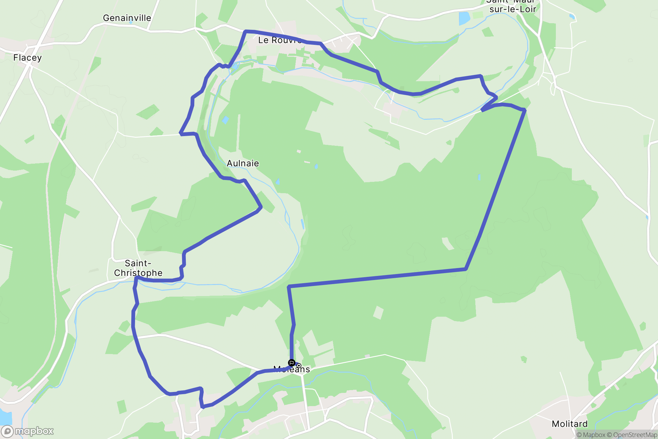 Moléans : carte du parcours de randonnée - France