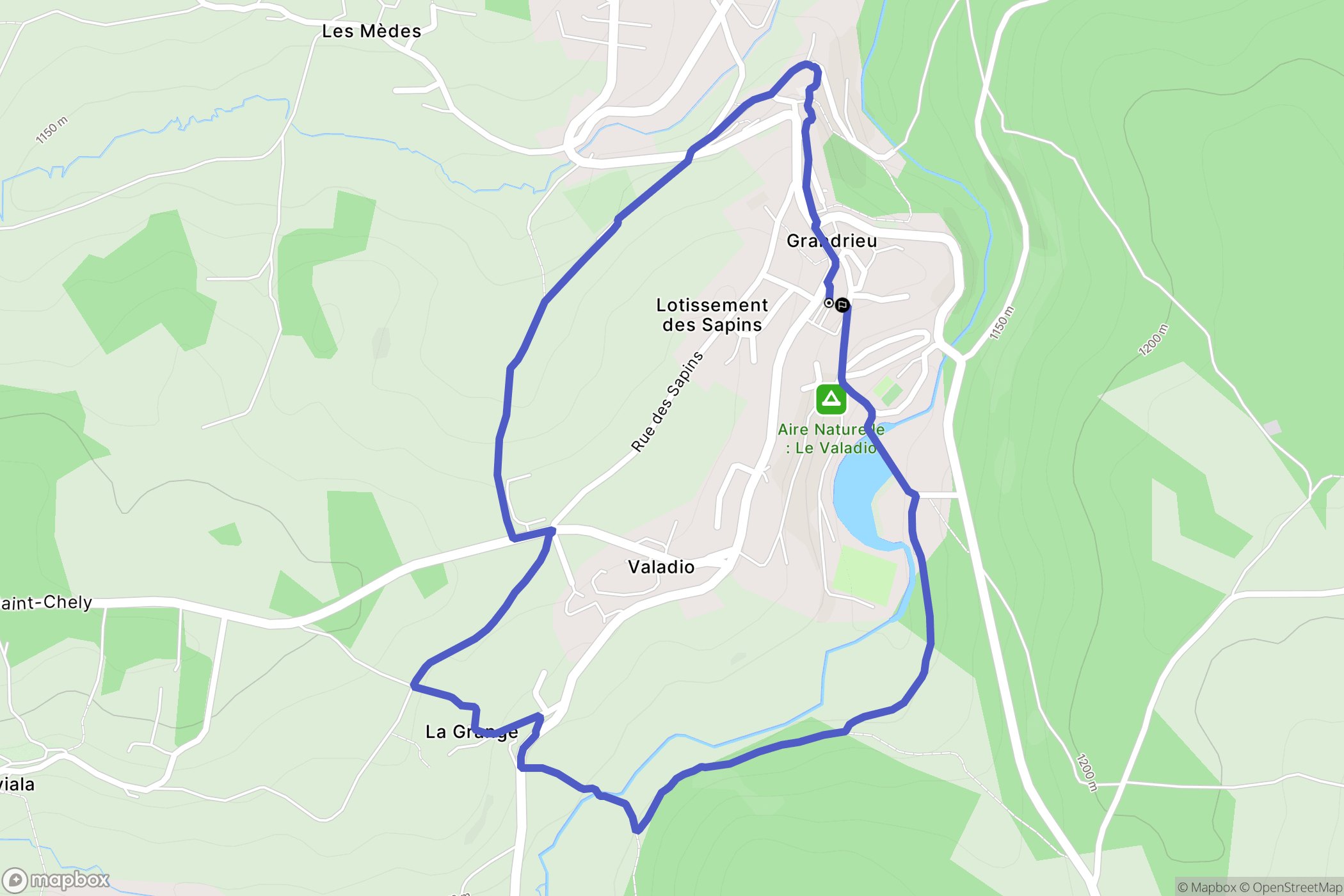Grandrieu : carte du parcours de randonnée - France