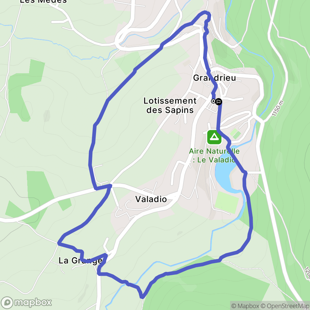 Grandrieu : carte du parcours de randonnée - France
