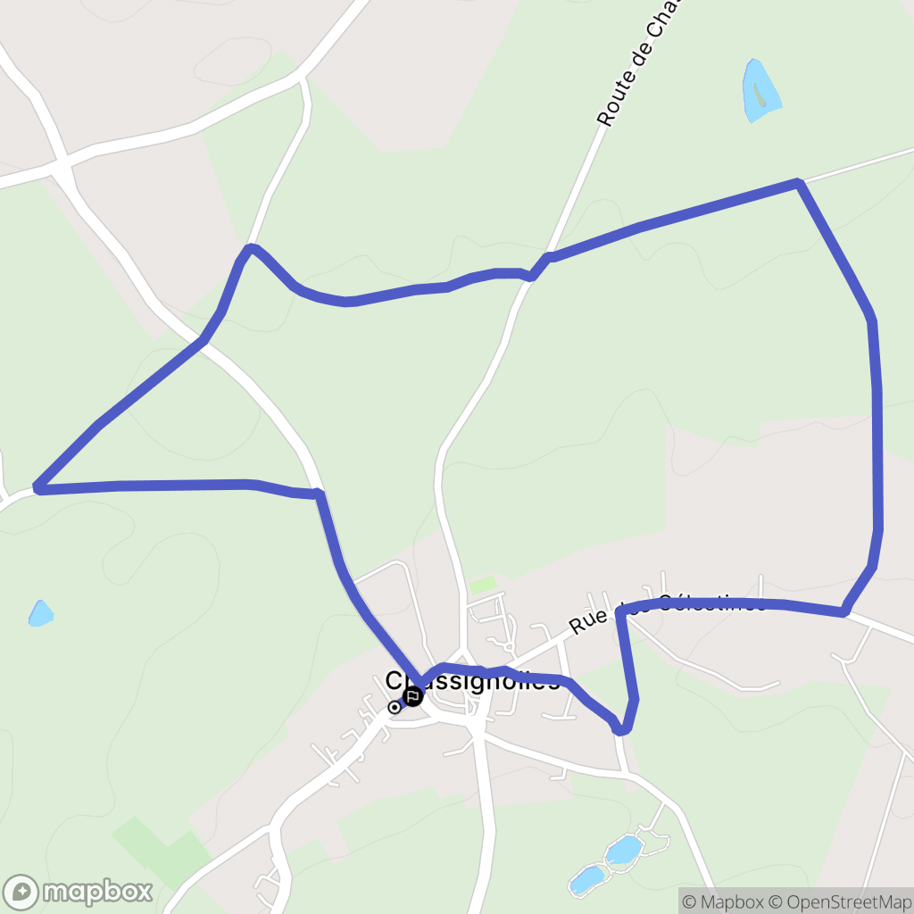 Chassignolles : carte du parcours de randonnée - France