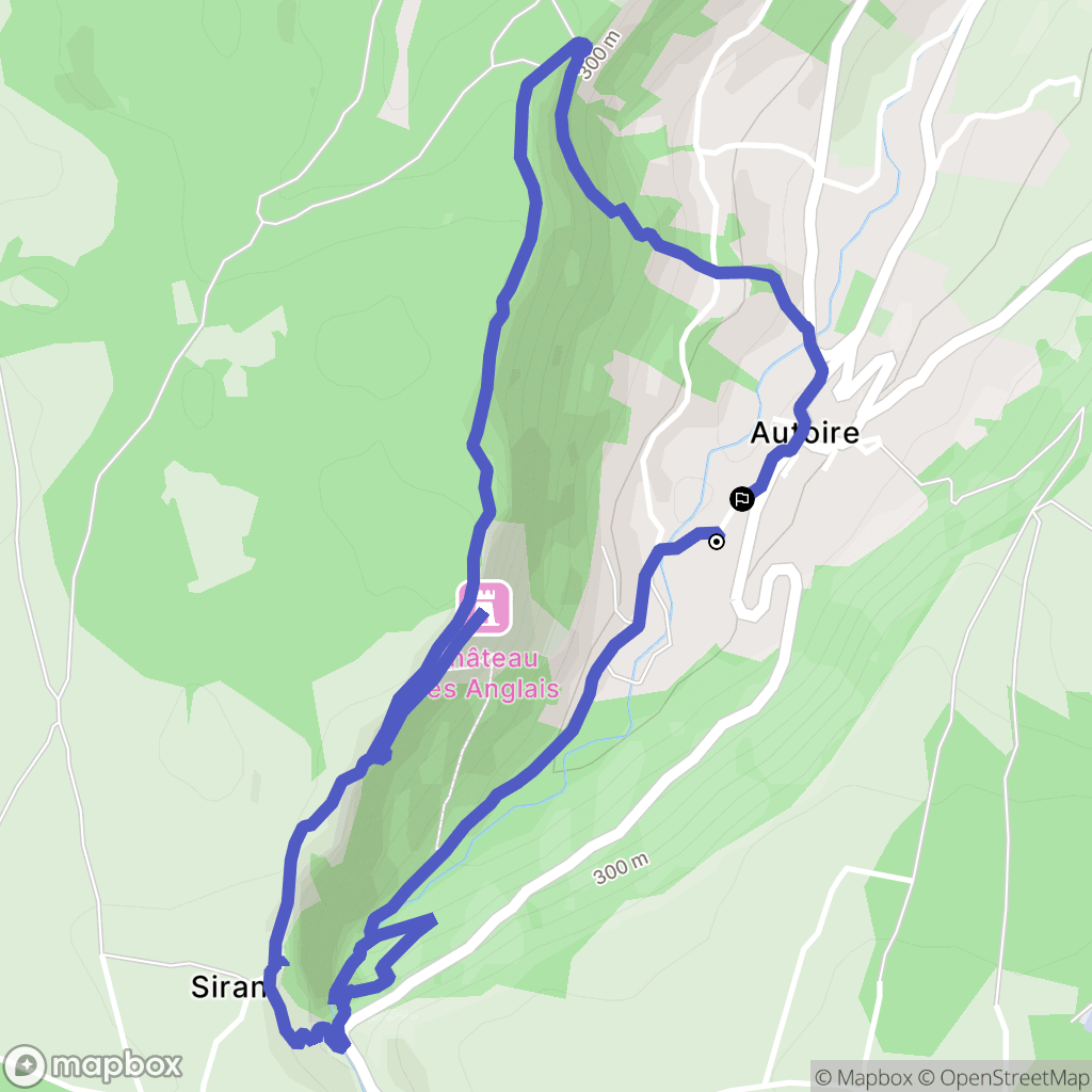 Autoire : carte du parcours de randonnée - France