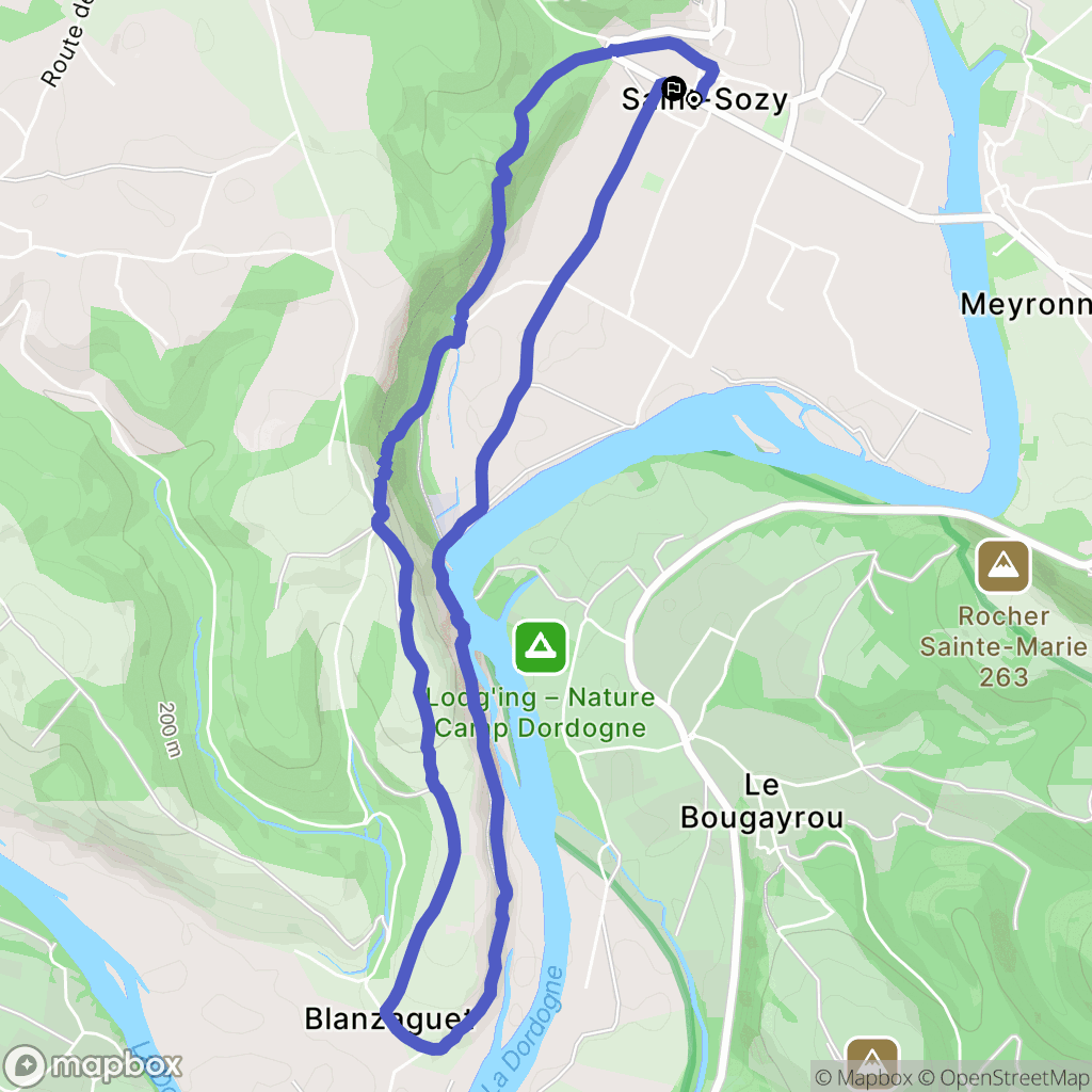 Saint-Sozy : carte du parcours de randonnée - France