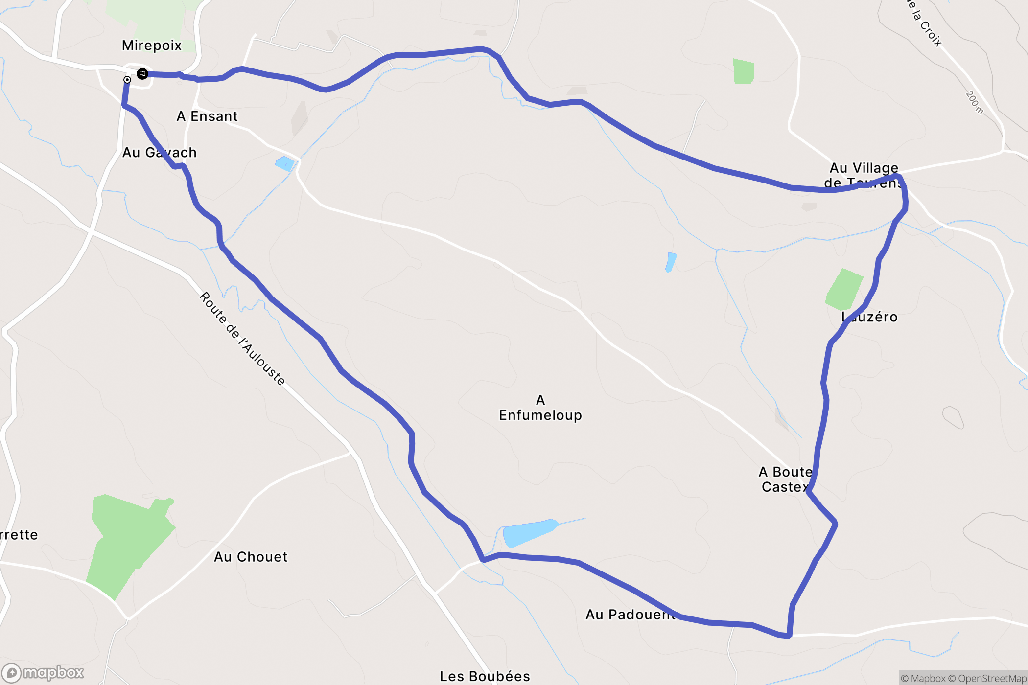 Mirepoix : carte du parcours de randonnée - France