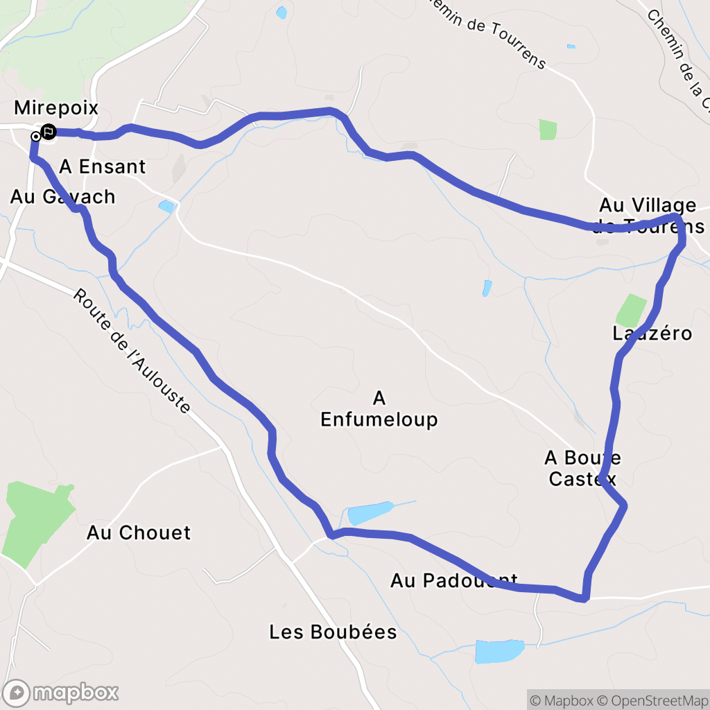 Mirepoix : carte du parcours de randonnée - France