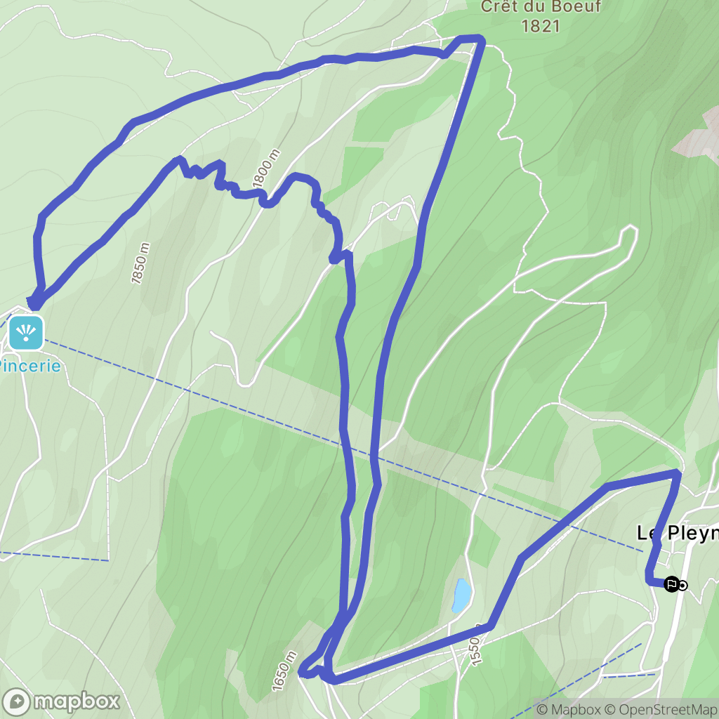 Le Haut-Bréda : carte du parcours de randonnée - France
