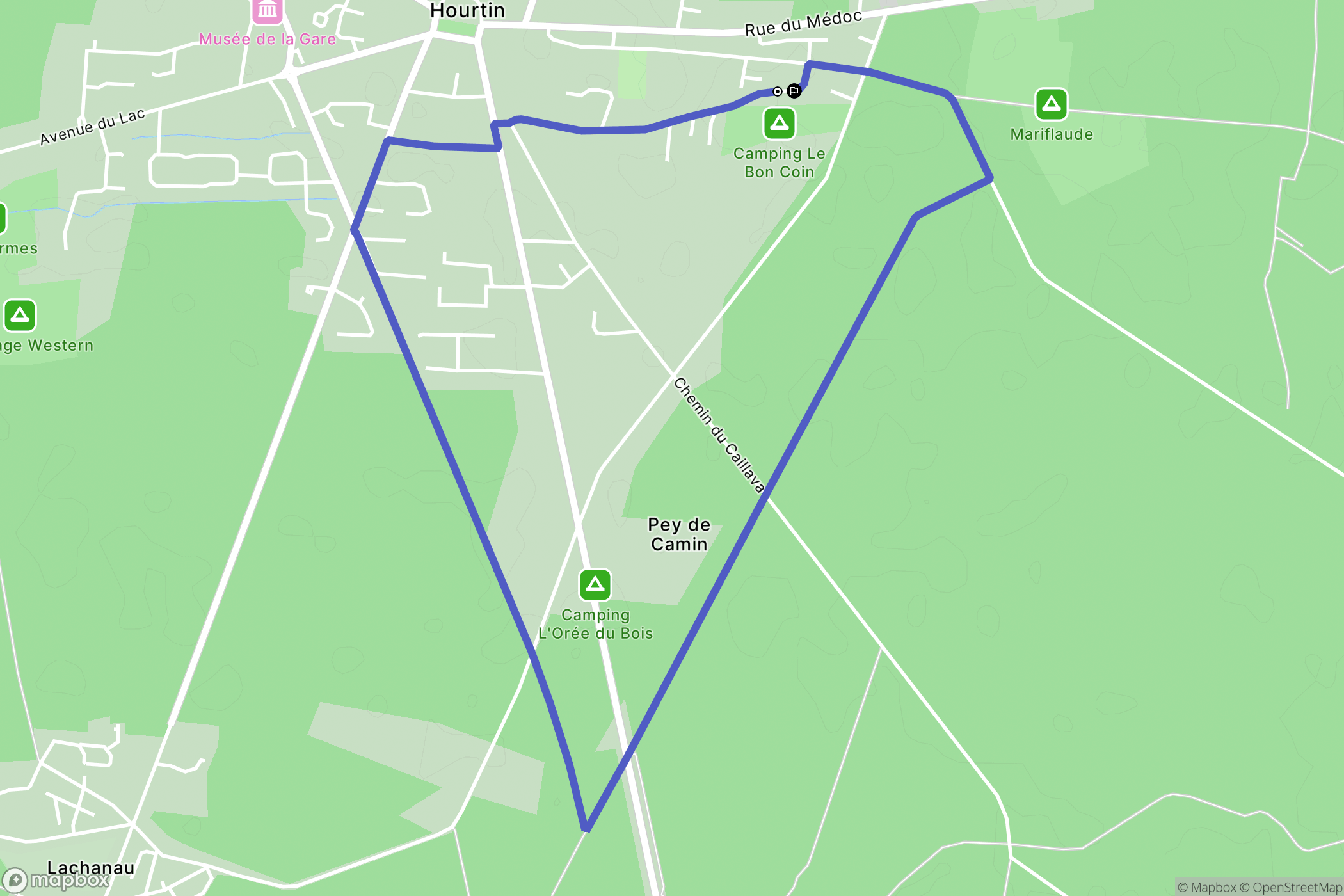 Hourtin : carte du parcours de randonnée - France