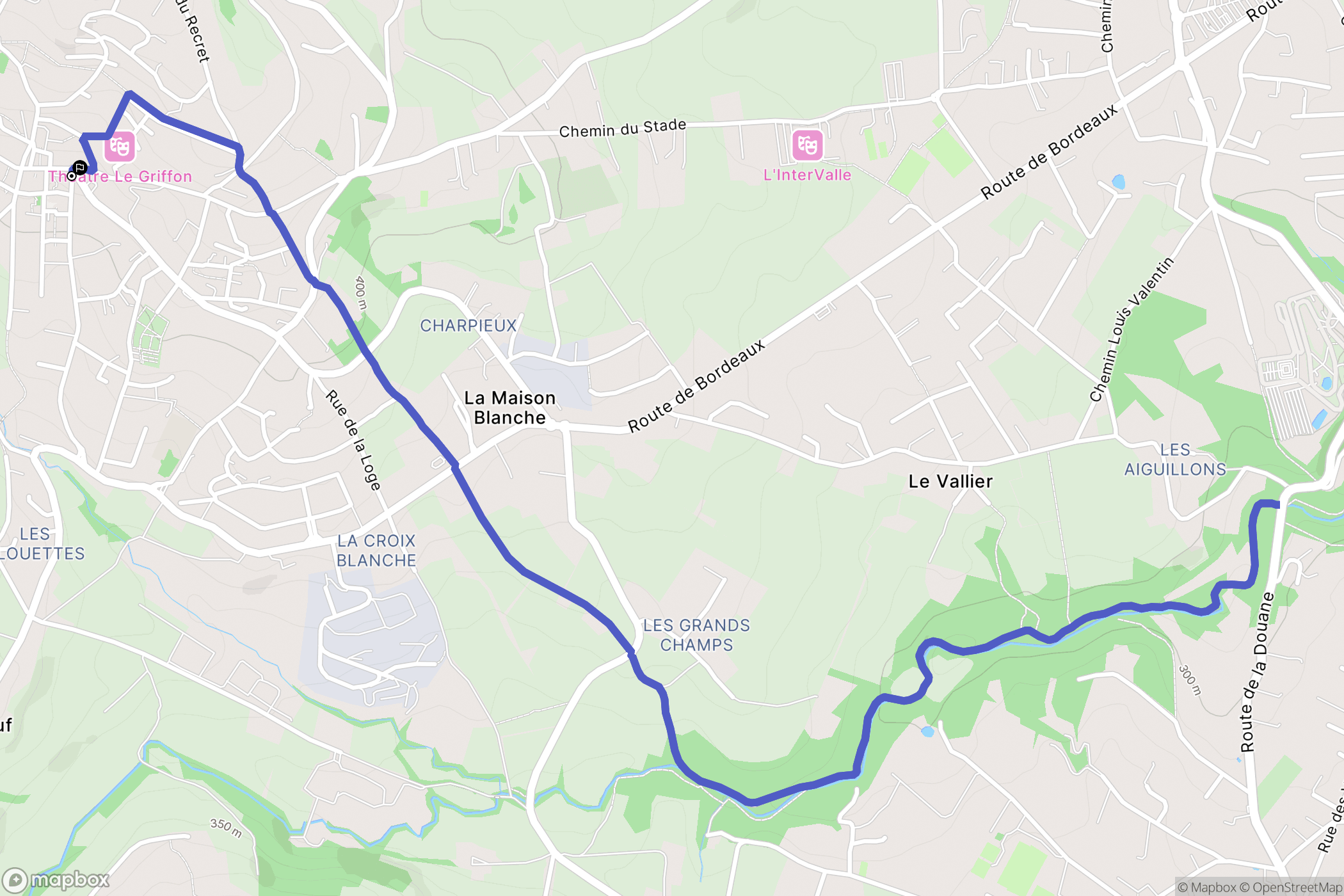 Vaugneray : carte du parcours de randonnée - France