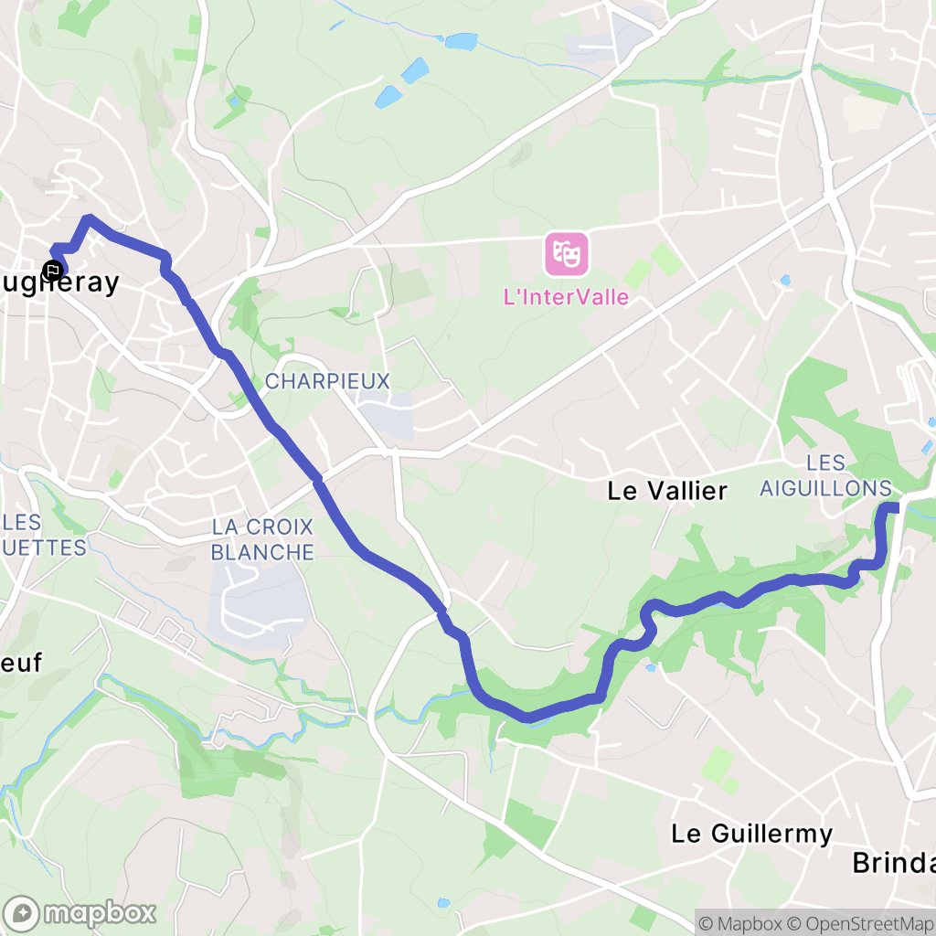 Vaugneray : carte du parcours de randonnée - France