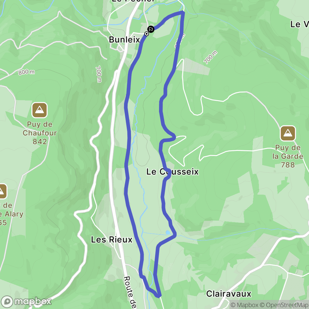Croze : carte du parcours de randonnée - France