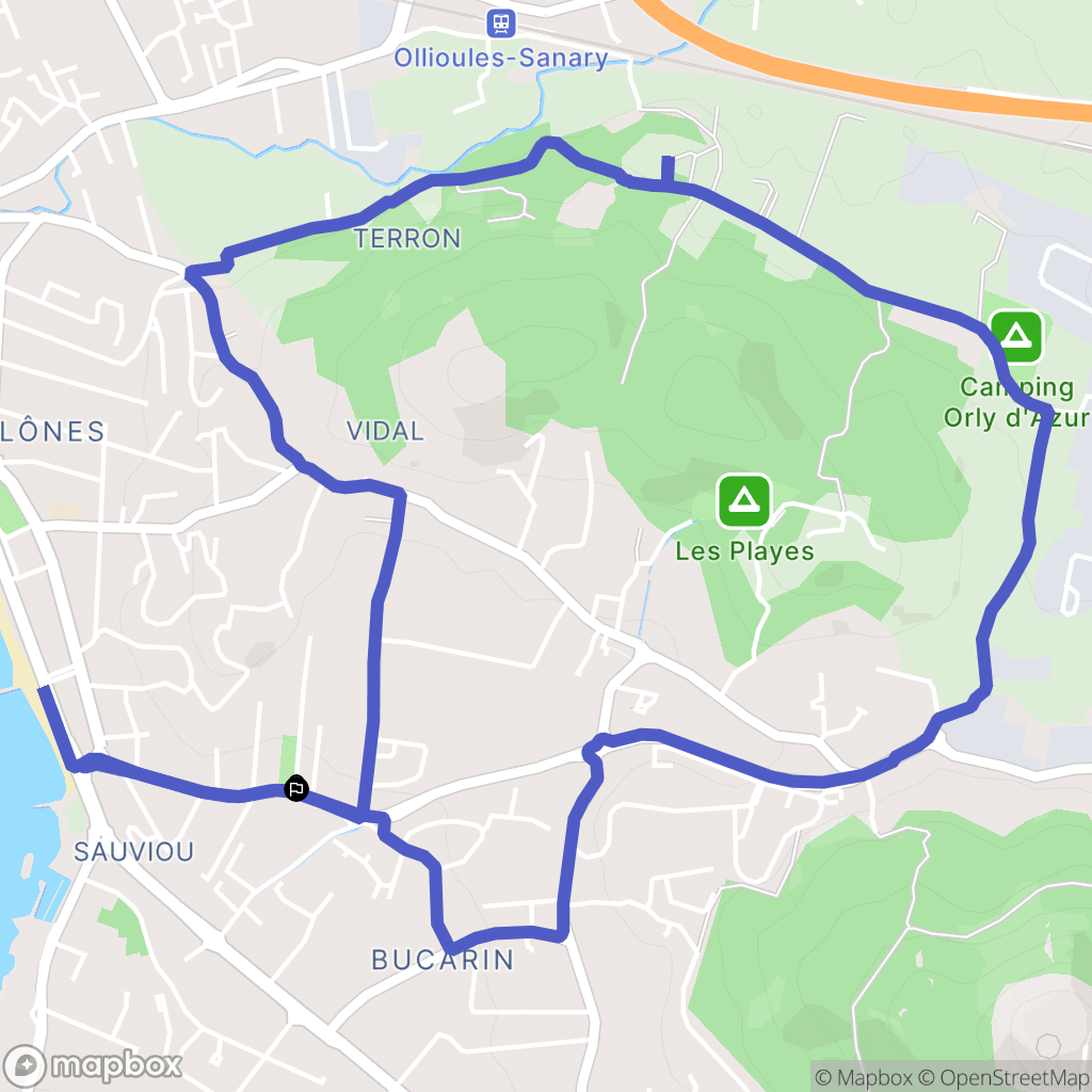 Six-Fours-les-Plages : carte du parcours de randonnée - France