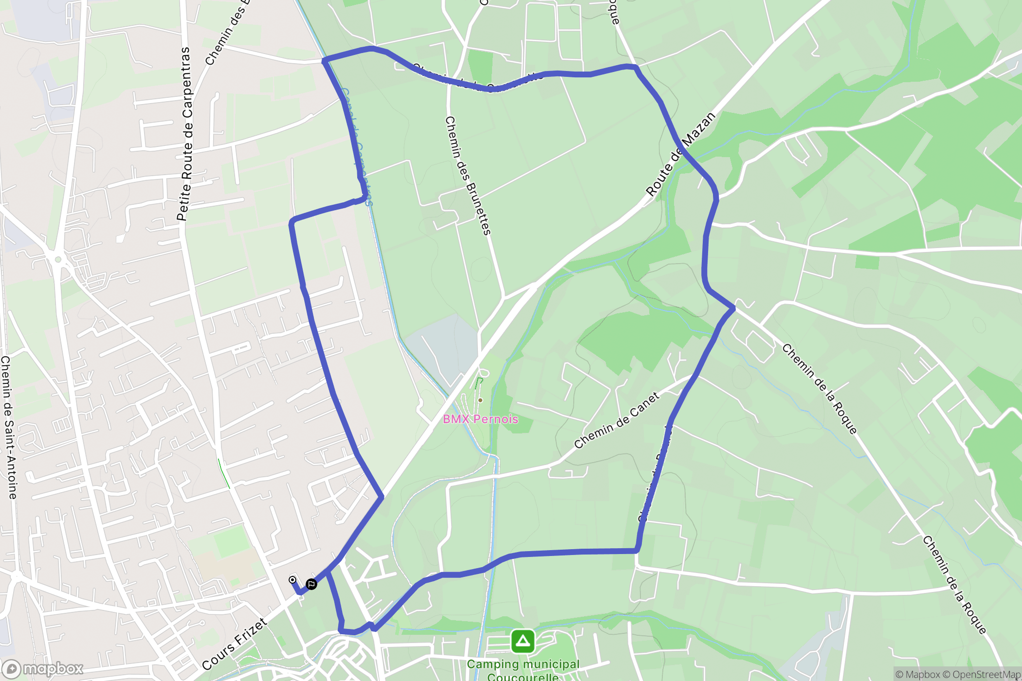 Pernes-les-Fontaines : carte du parcours de randonnée - France