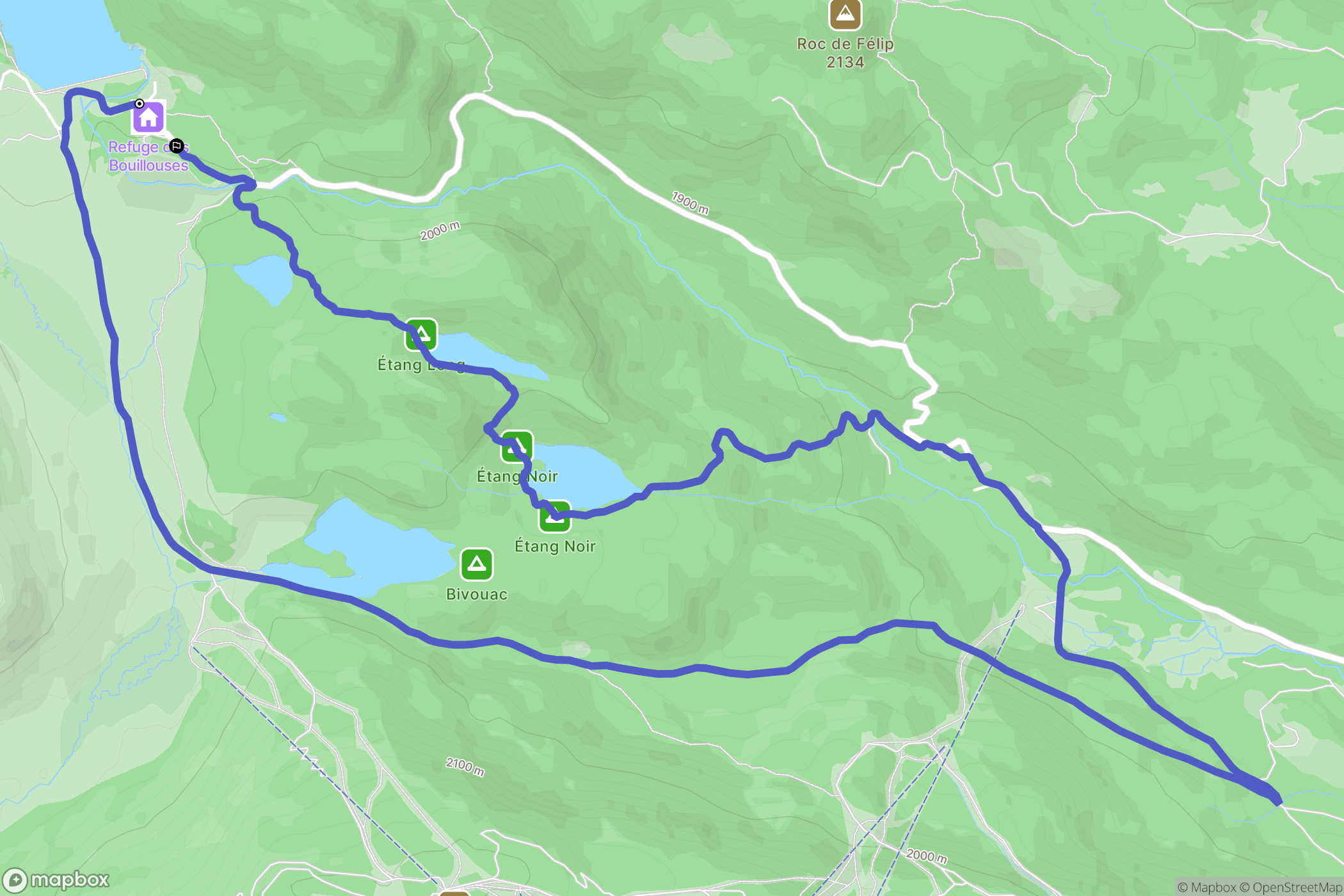 Llagonne : carte du parcours de randonnée - France