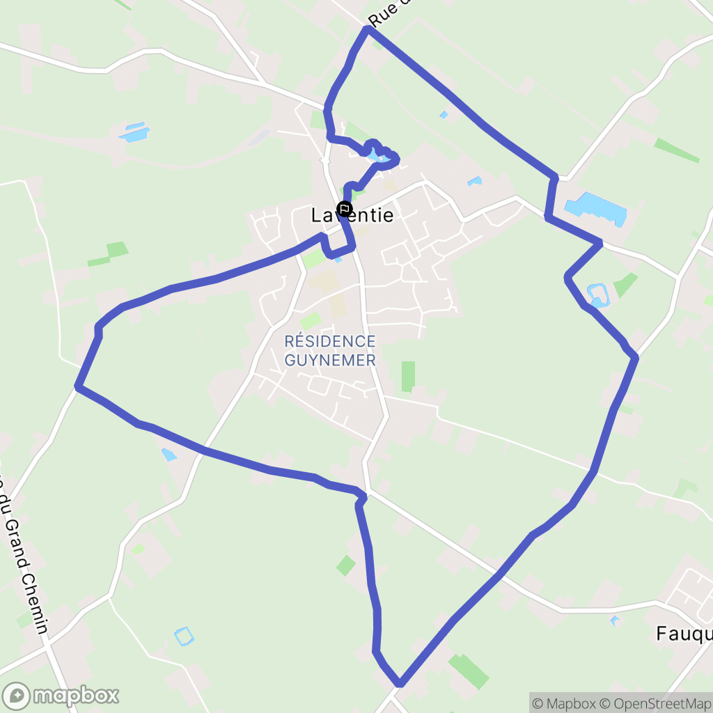 Laventie : carte du parcours de randonnée - France