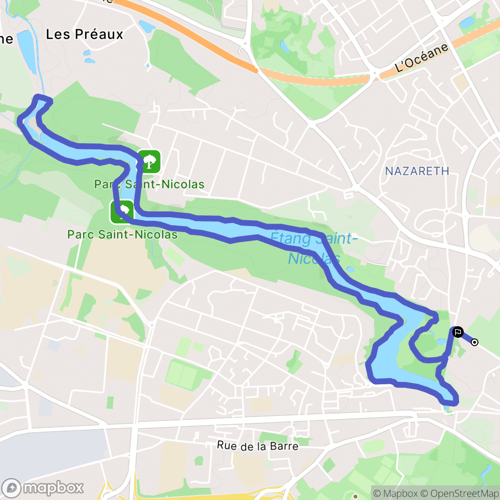 Angers : carte du parcours de randonnée - France