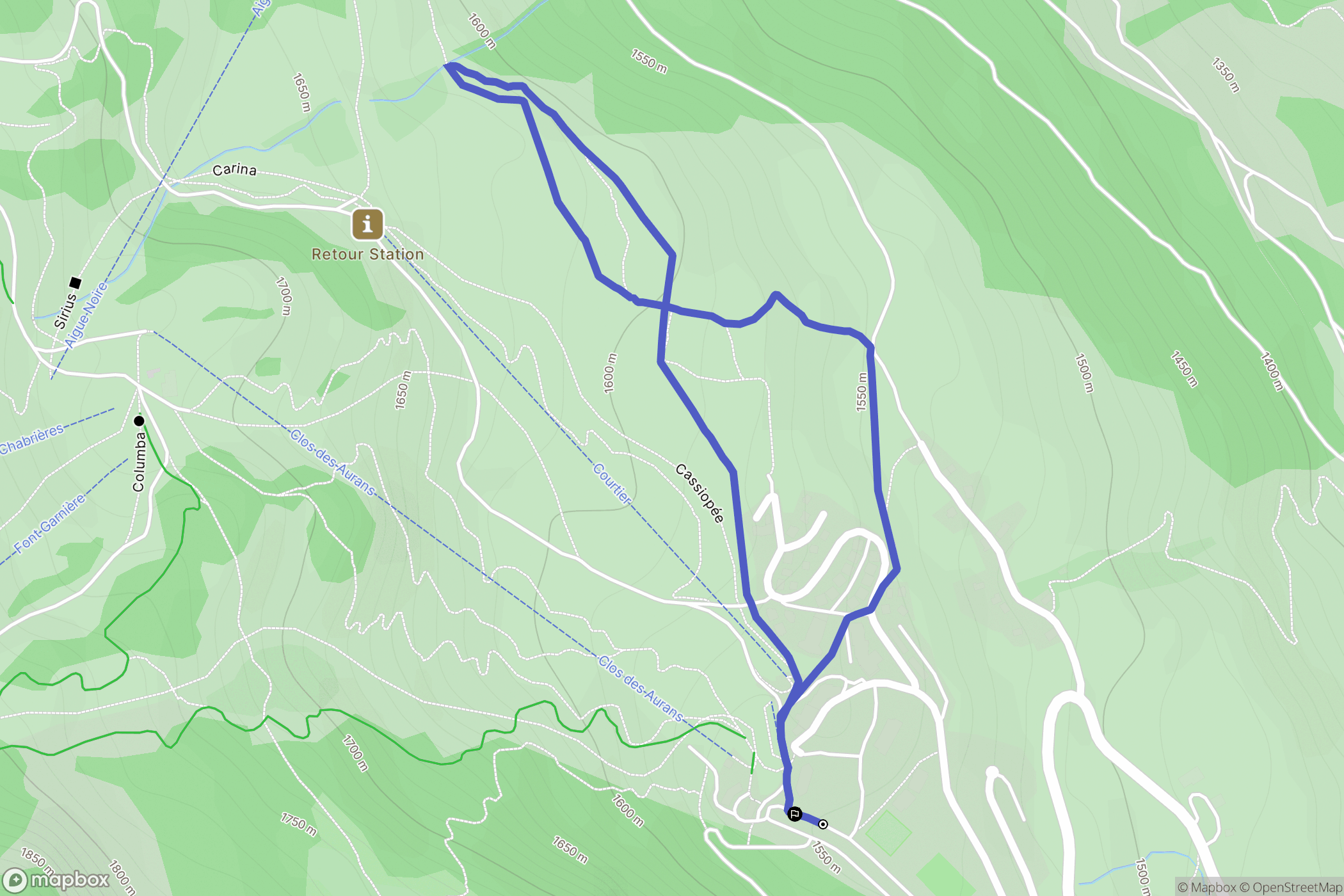 Réallon : carte du parcours de randonnée - France