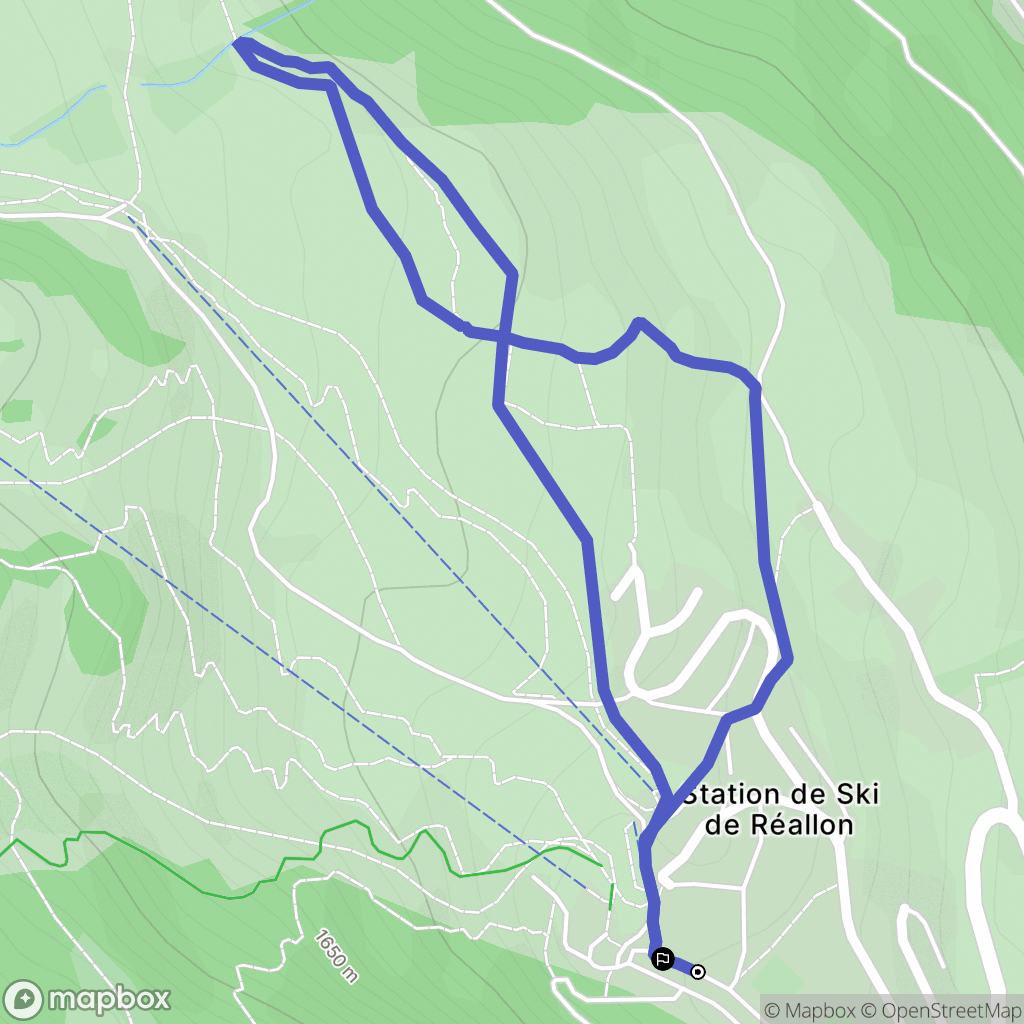 Réallon : carte du parcours de randonnée - France
