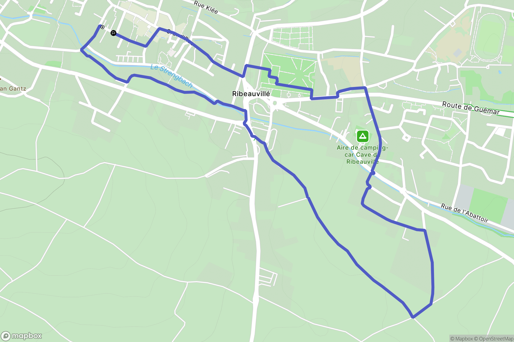 Ribeauvillé : carte du parcours de randonnée - France