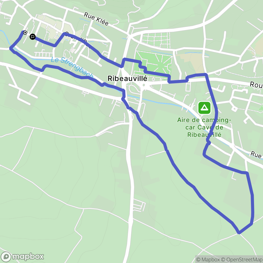 Ribeauvillé : carte du parcours de randonnée - France