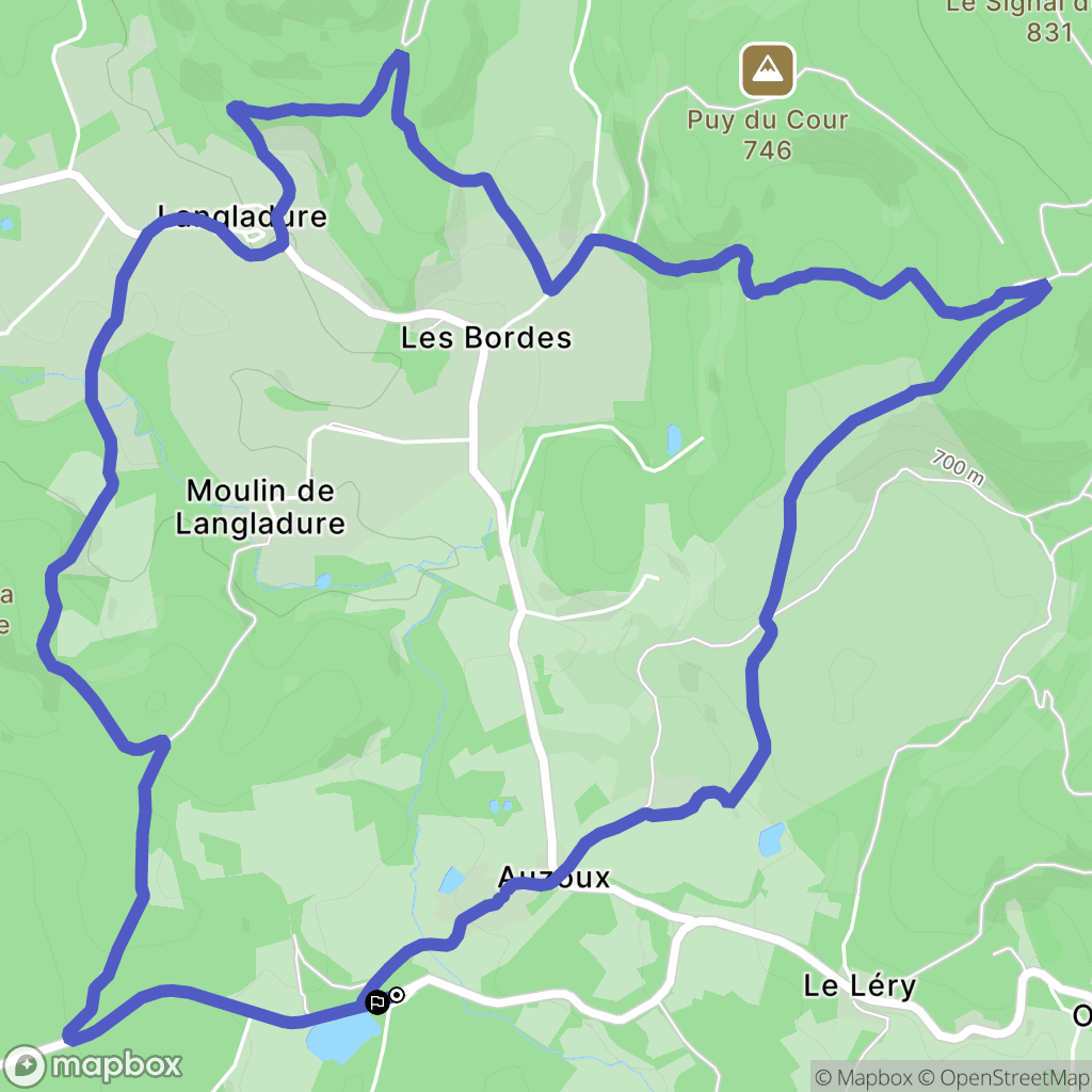 Royère-de-Vassivière : carte du parcours de randonnée - France