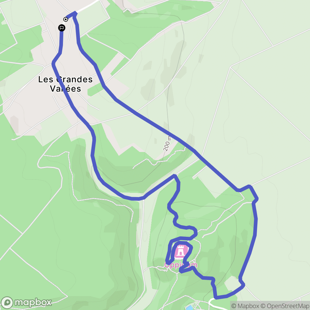 Laines-aux-Bois : carte du parcours de randonnée - France