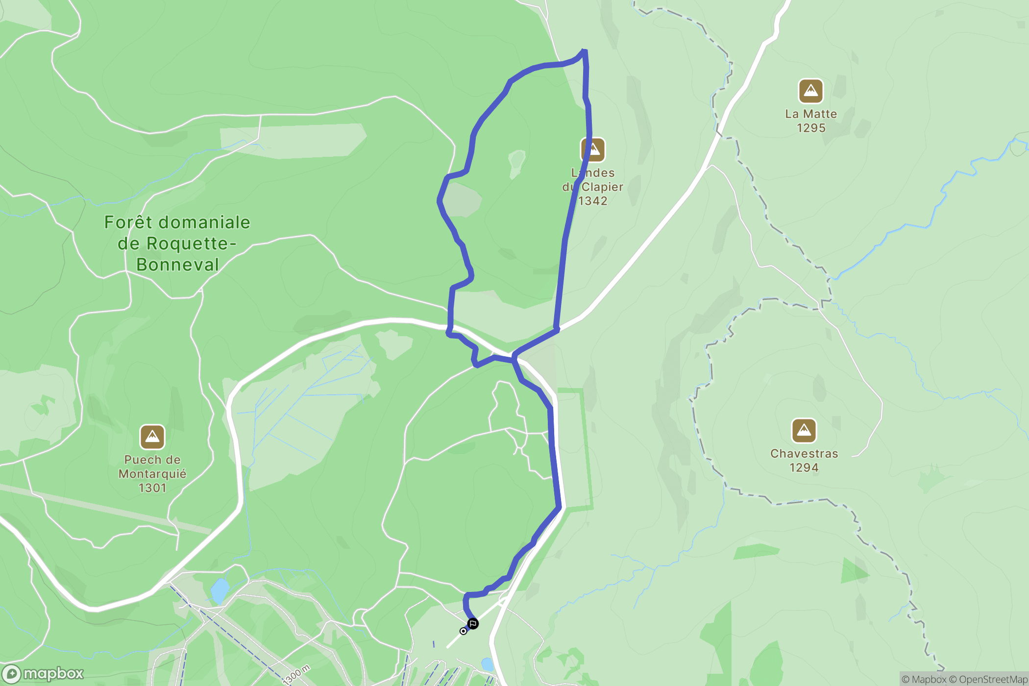 Laguiole : carte du parcours de randonnée - France