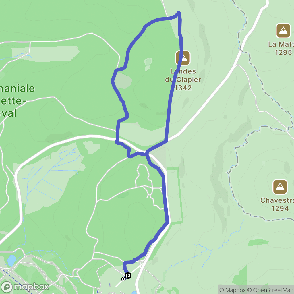 Laguiole : carte du parcours de randonnée - France