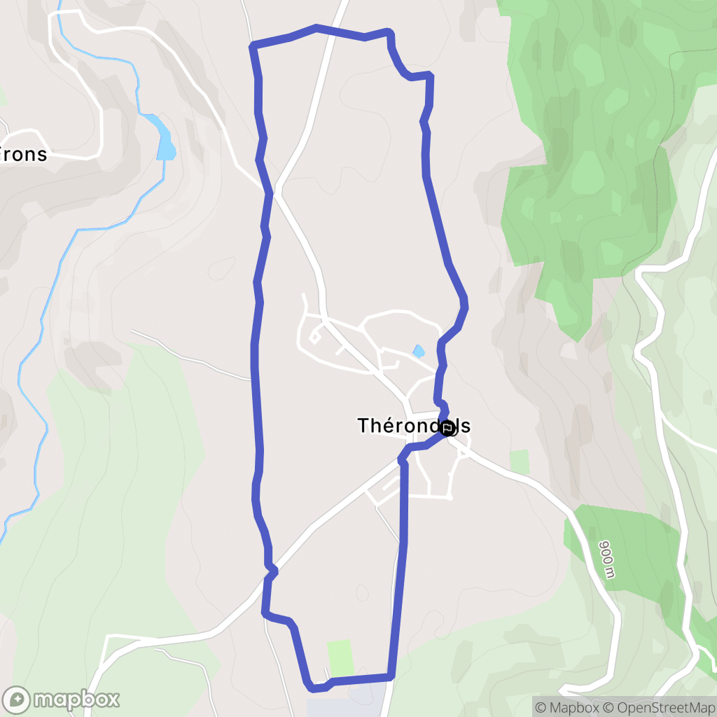 Thérondels : carte du parcours de randonnée - France