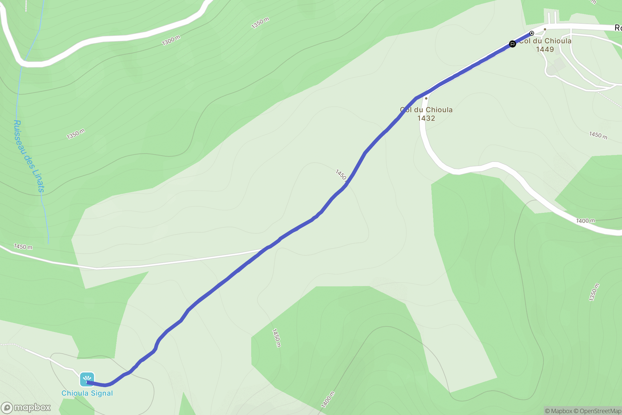 Ignaux : carte du parcours de randonnée - France