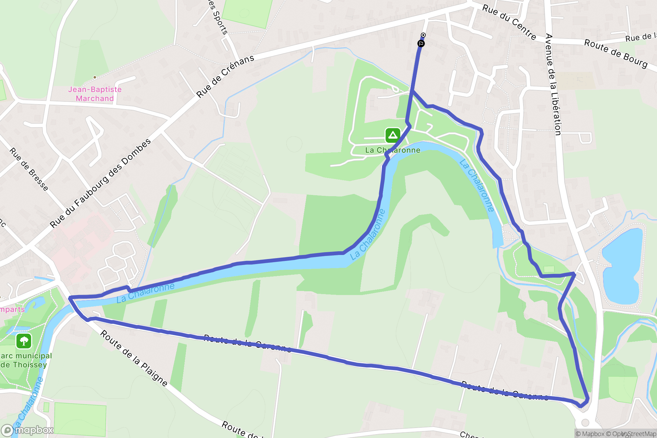 Saint-Didier-sur-Chalaronne : carte du parcours de randonnée - France