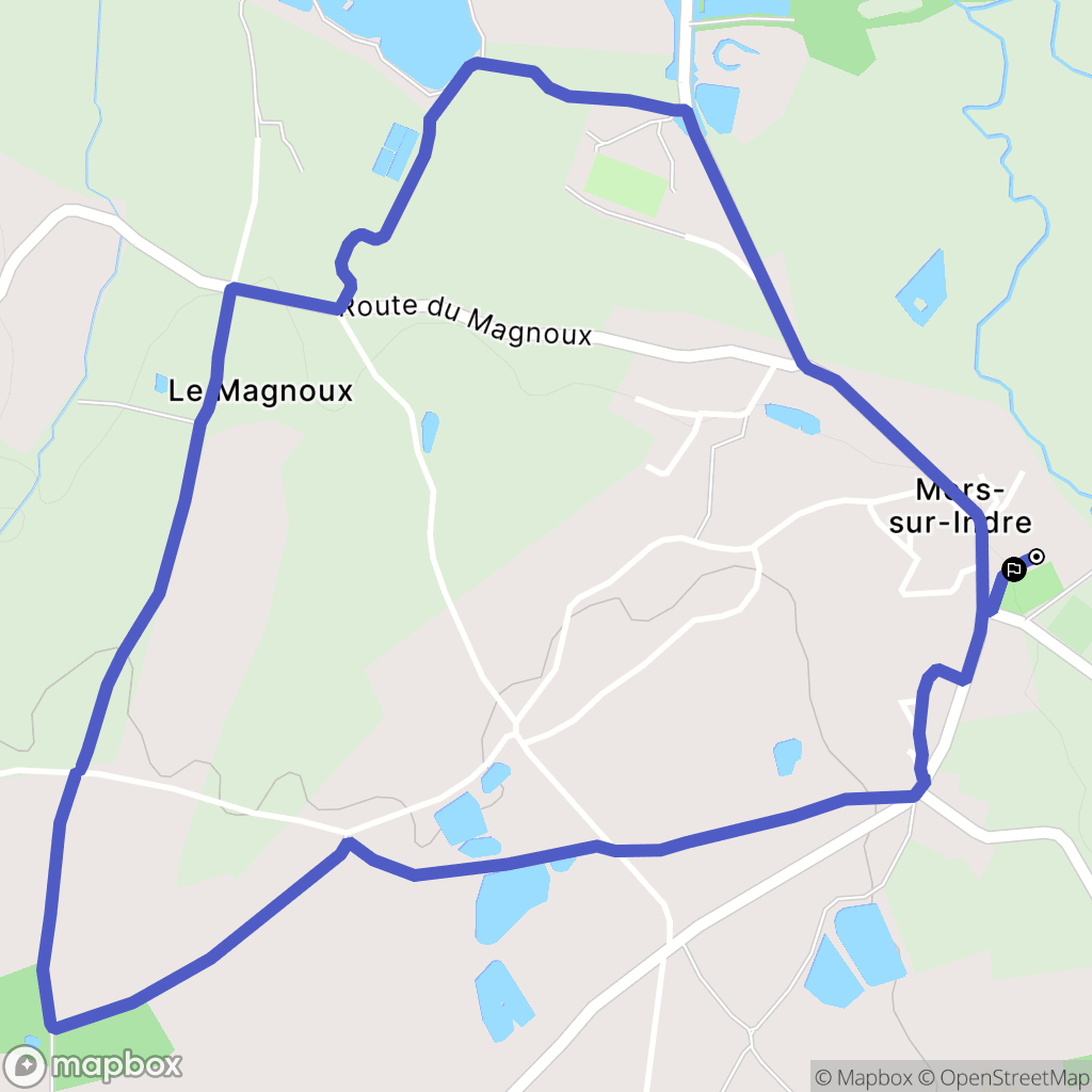 Mers-sur-Indre : carte du parcours de randonnée - France