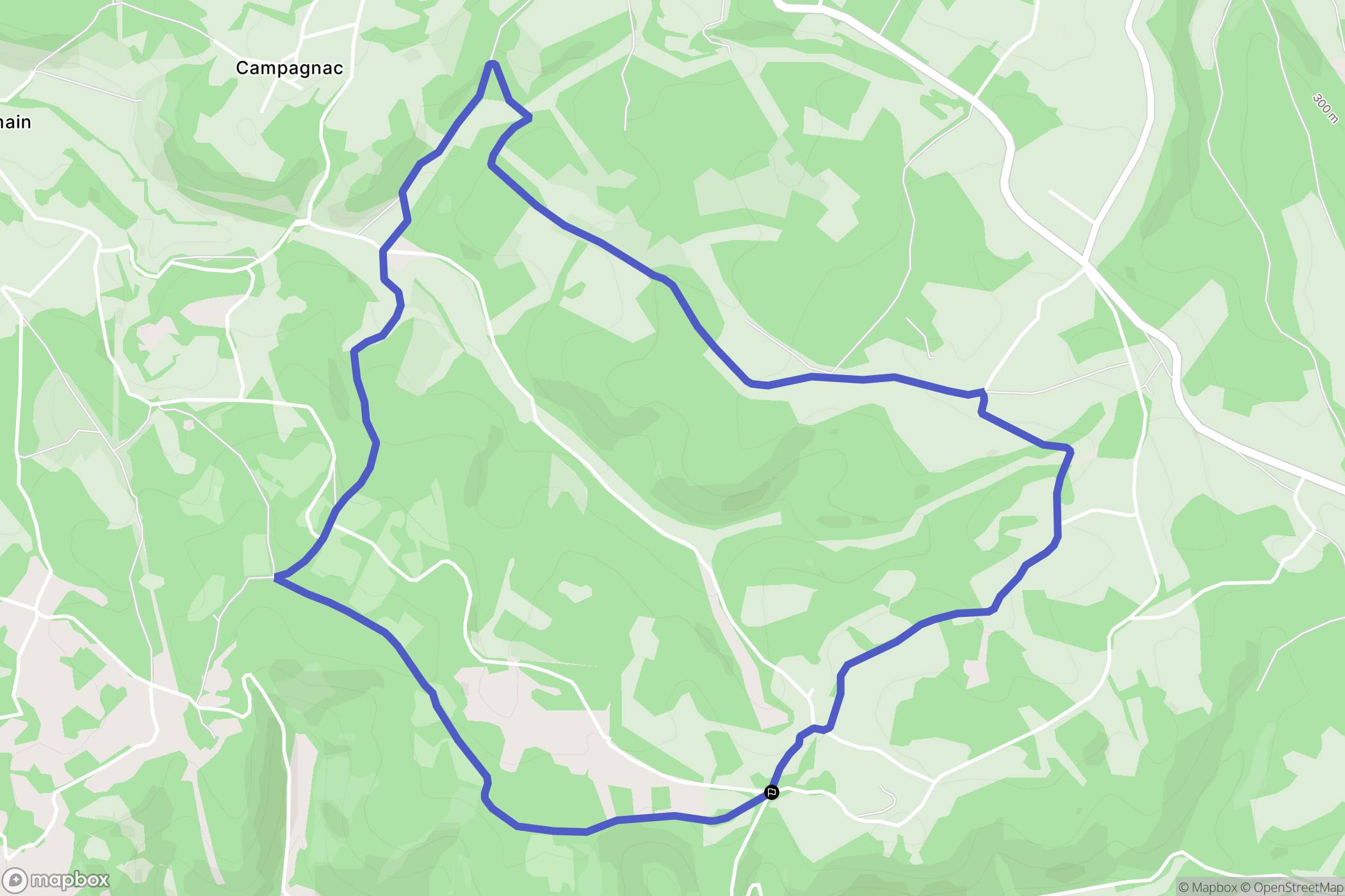Saint-Cirq-Souillaguet : carte du parcours de randonnée - France