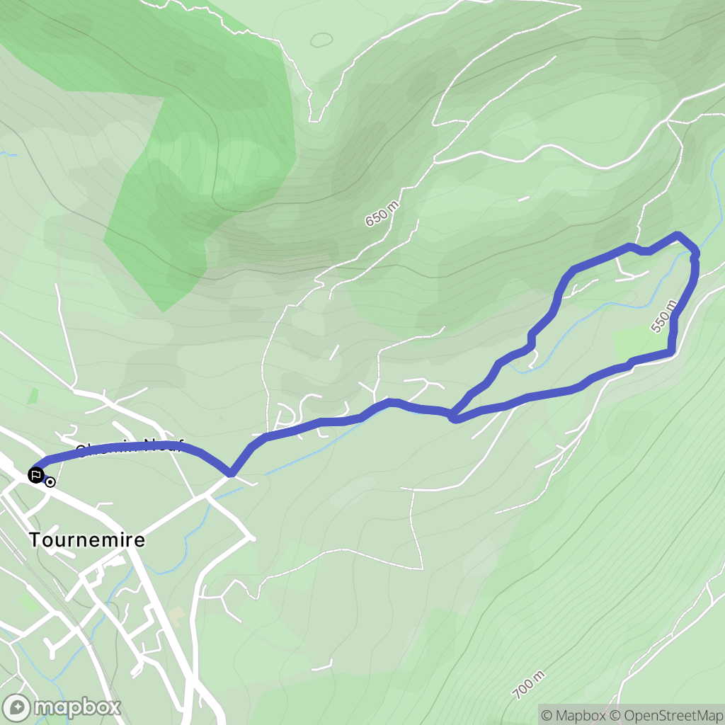 Tournemire : carte du parcours de randonnée - France