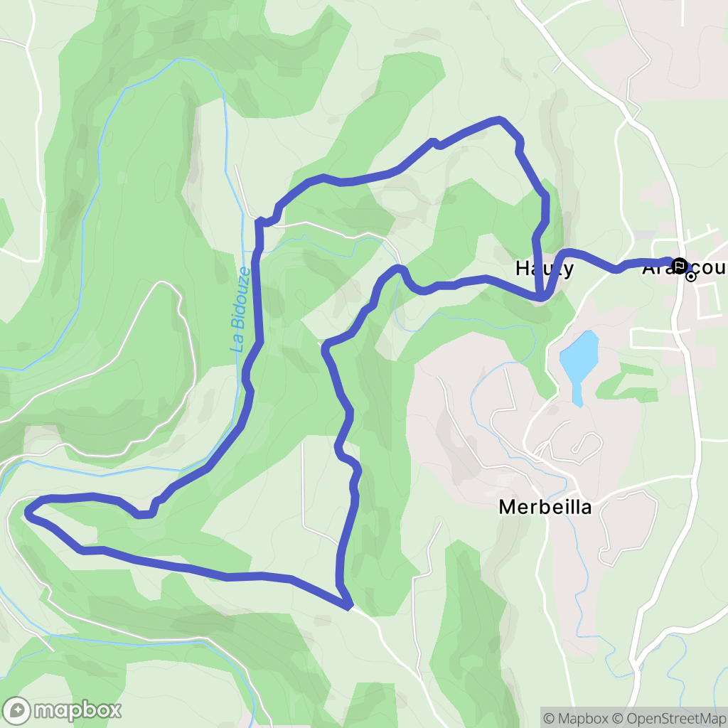 Arancou : carte du parcours de randonnée - France