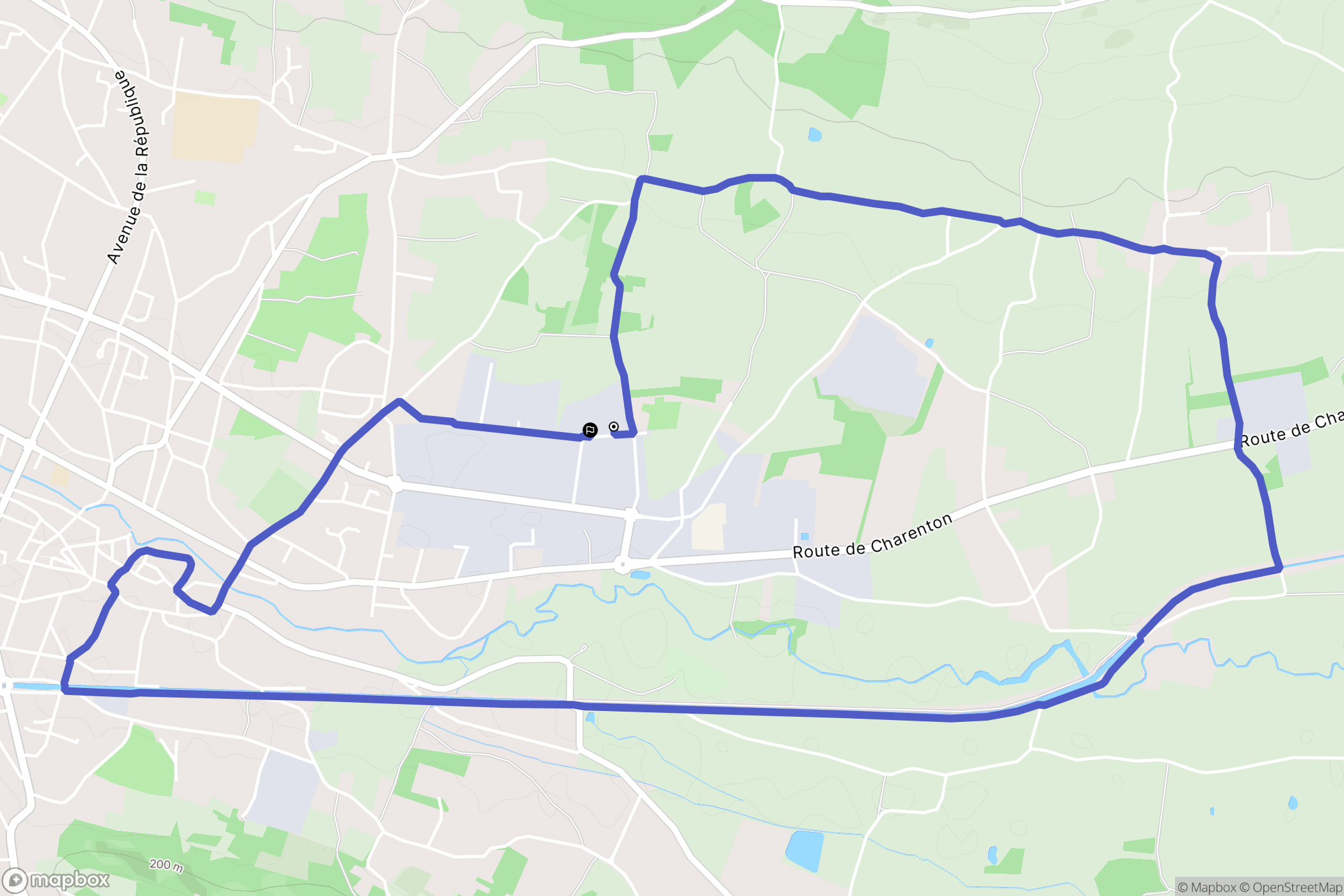Saint-Amand-Montrond : carte du parcours de randonnée - France
