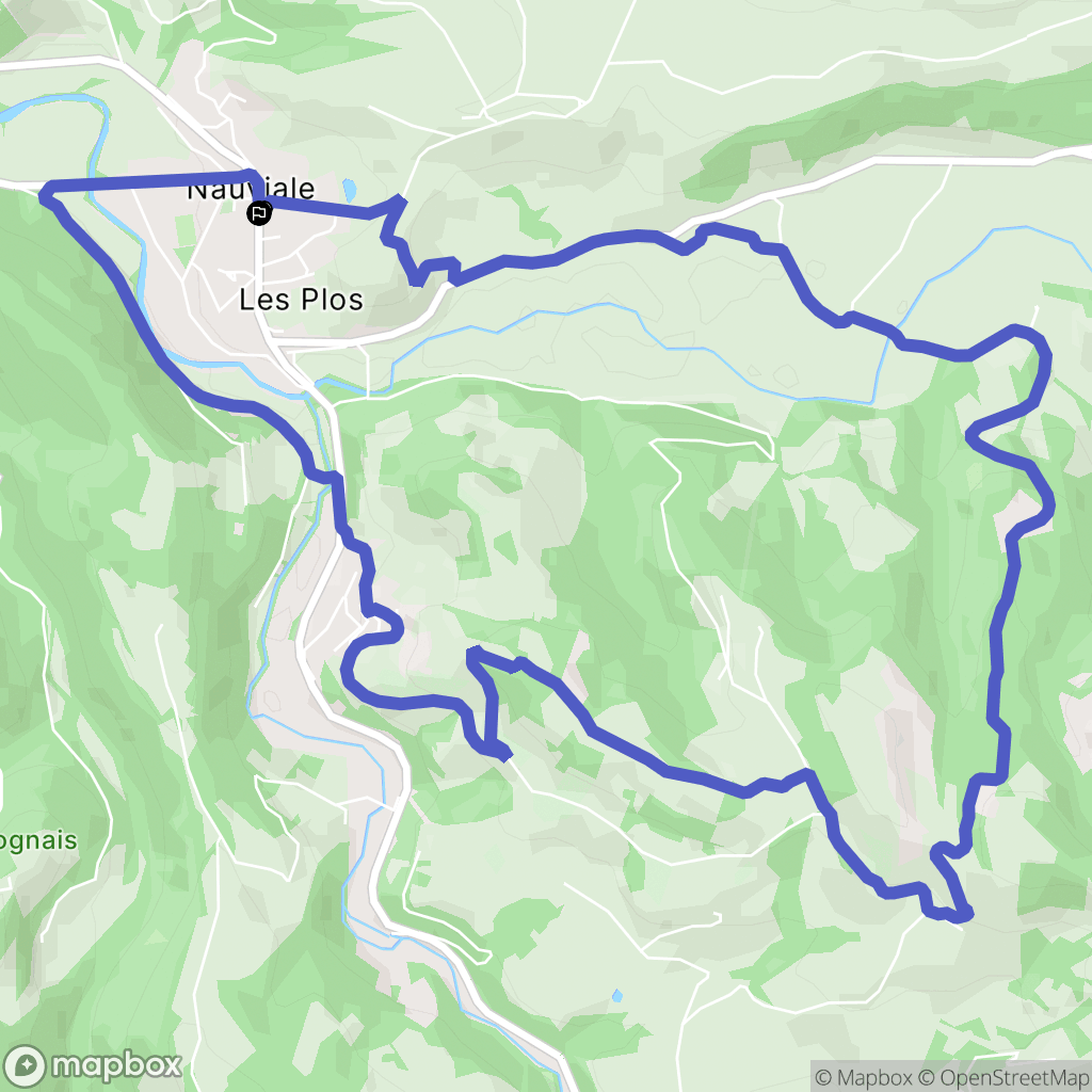 Nauviale : carte du parcours de randonnée - France