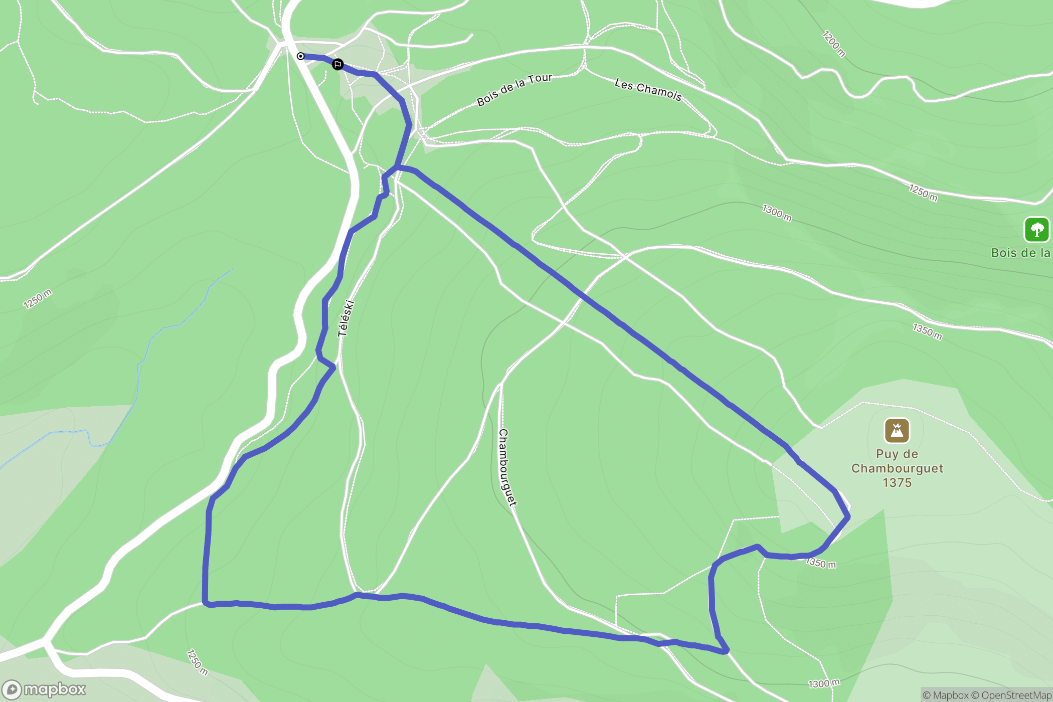 La Tour-d'Auvergne : carte du parcours de randonnée - France