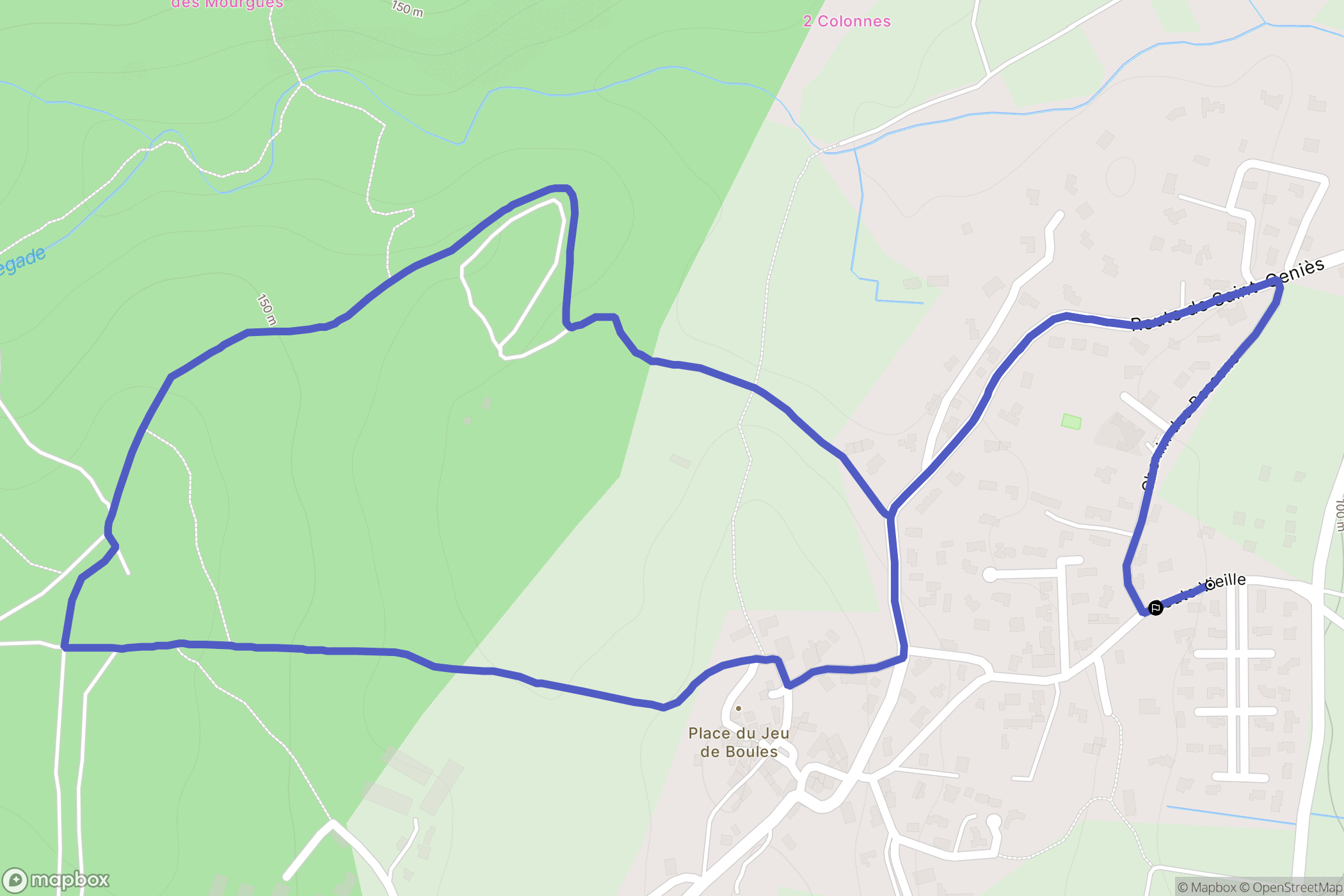 Montignargue : carte du parcours de randonnée - France