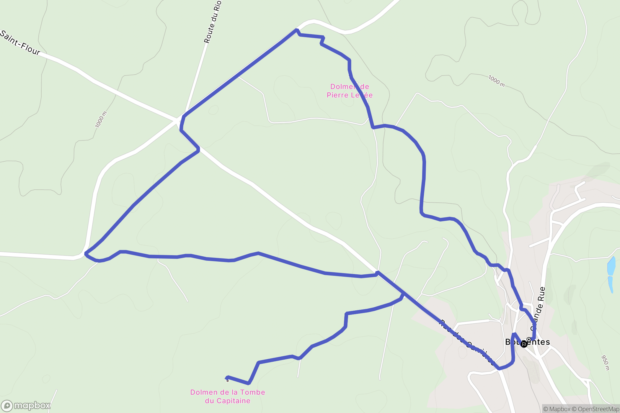 Villedieu : carte du parcours de randonnée - France