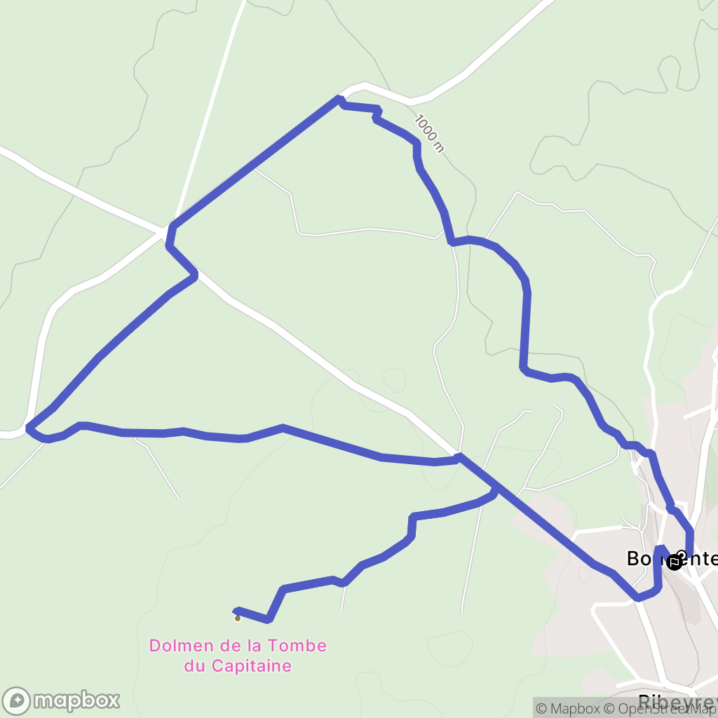 Villedieu : carte du parcours de randonnée - France